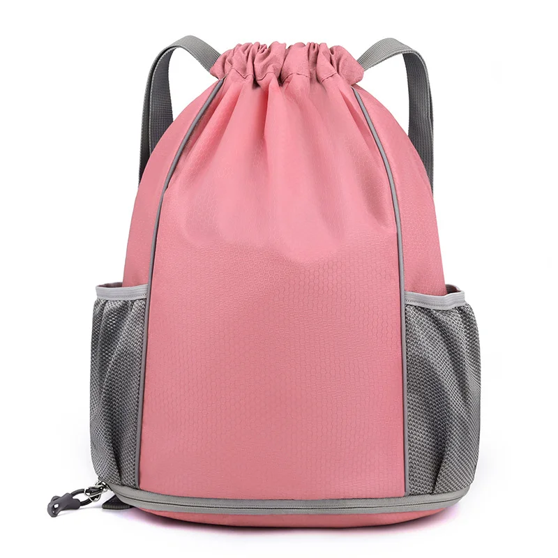 Guangzhou Fuliya Industry Co.,Ltd C-81137 Drawstring backpack, water-resistant, large capacity, shoe compartment, wet/dry pocket, ball compartment, and side pocket - for swimming, fitness, basketball, and outdoor.