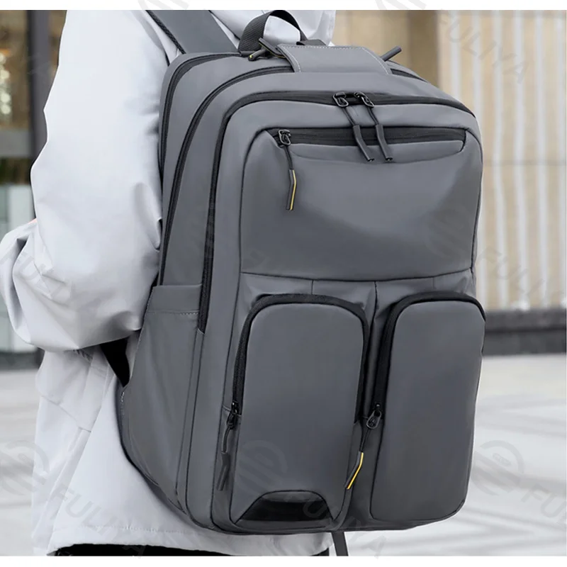 Guangzhou Fuliya Industry Co.,Ltd C-81144 Business travel backpack, water-resistant, large capacity, laptop compartment, side pocket, breathable mesh back panel, and luggage strap - for commuting, business, and school.