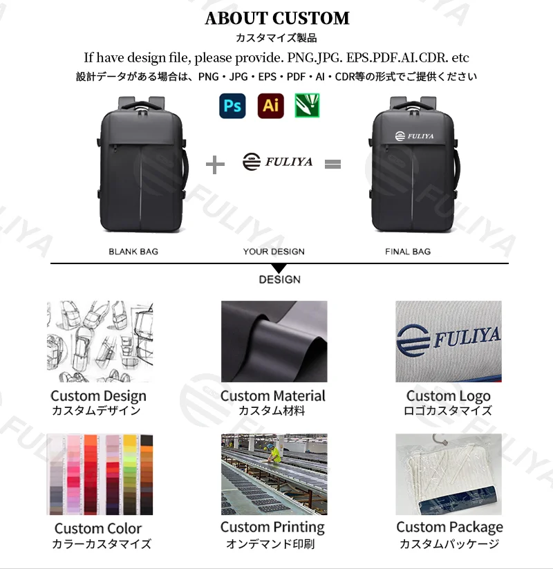 Guangzhou Fuliya Industry Co.,Ltd C-81145 Business travel backpack, water-resistant, large capacity, laptop compartment, front zipper pocket, and luggage strap - for commuting, business, school, and travel.