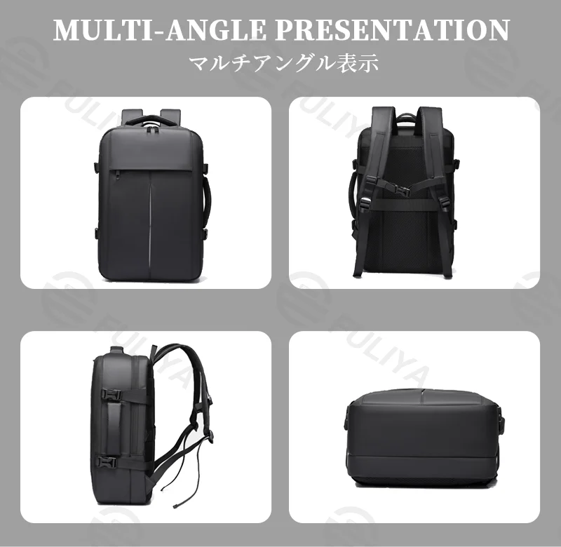 Guangzhou Fuliya Industry Co.,Ltd C-81145 Business travel backpack, water-resistant, large capacity, laptop compartment, front zipper pocket, and luggage strap - for commuting, business, school, and travel.