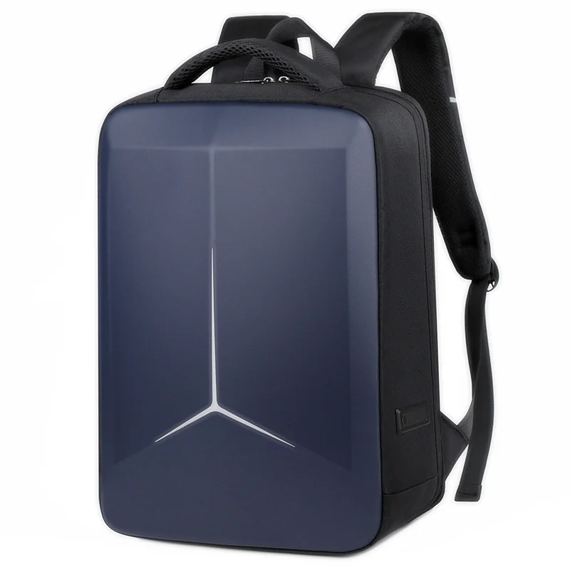 Guangzhou Fuliya Industry Co.,Ltd C-81147 Hard-shell laptop backpack, water-resistant, large capacity, laptop compartment, combination lock, USB port, and breathable back panel - for commuting, business, and school.