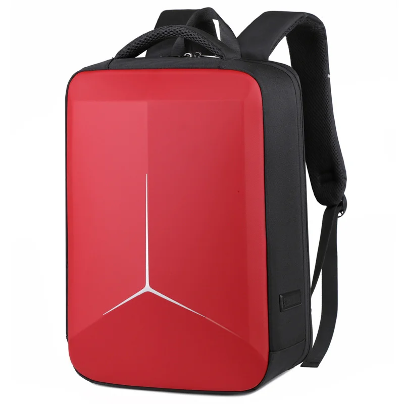 Guangzhou Fuliya Industry Co.,Ltd C-81147 Hard-shell laptop backpack, water-resistant, large capacity, laptop compartment, combination lock, USB port, and breathable back panel - for commuting, business, and school.