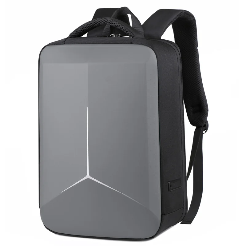Guangzhou Fuliya Industry Co.,Ltd C-81147 Hard-shell laptop backpack, water-resistant, large capacity, laptop compartment, combination lock, USB port, and breathable back panel - for commuting, business, and school.