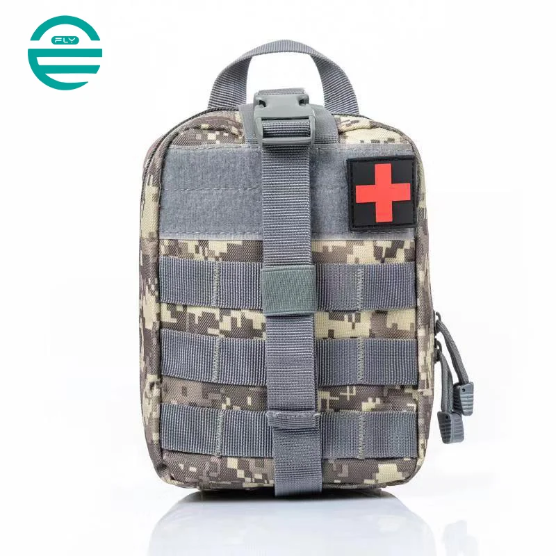 Guangzhou Fuliya Industry Co.,Ltd C-81150  Tactical medical pouch, wear-resistant, large capacity, mesh pocket, partition pocket, quick-release buckle, and MOLLE system - attachable to backpacks or belts for outdoor, hiking, climbing, and camping.