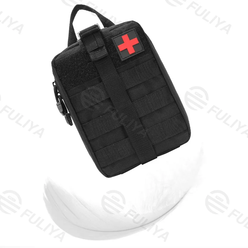 Guangzhou Fuliya Industry Co.,Ltd C-81150 Tactical medical pouch, wear-resistant, large capacity, mesh pocket, partition pocket, quick-release buckle, and MOLLE system - attachable to backpacks or belts for outdoor, hiking, climbing, and camping.