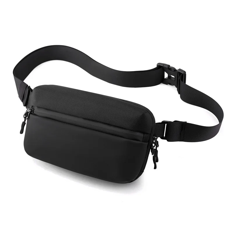 Guangzhou Fuliya Industry Co.,Ltd C-81157 Men's chest/crossbody bag, lightweight, front pocket, anti-theft back pocket, inner pocket, adjustable strap, and snap buckle - chest, crossbody, or waist carry for outdoor, travel, and daily use.