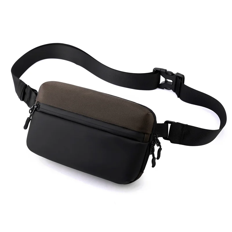 Guangzhou Fuliya Industry Co.,Ltd C-81157 Men's chest/crossbody bag, lightweight, front pocket, anti-theft back pocket, inner pocket, adjustable strap, and snap buckle - chest, crossbody, or waist carry for outdoor, travel, and daily use.
