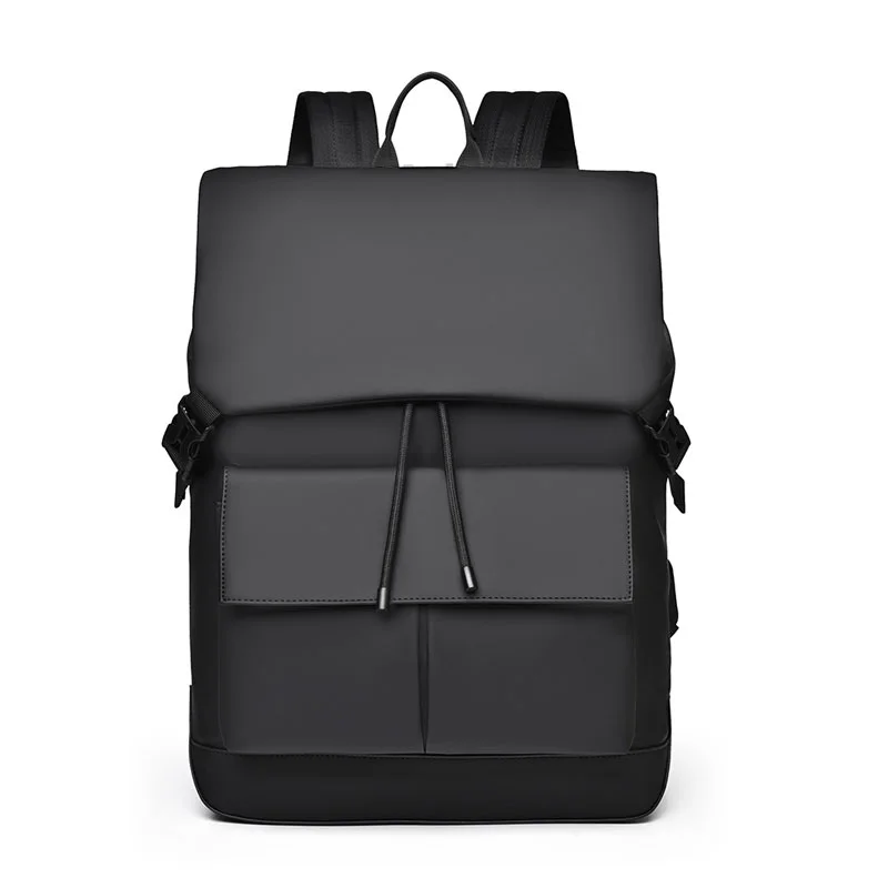 Guangzhou Fuliya Industry Co.,Ltd C-81159  Large-capacity business laptop backpack, water-resistant, laptop compartment, front magnetic pocket, breathable back panel, and luggage strap, with holographic laser elements - for commuting and travel.