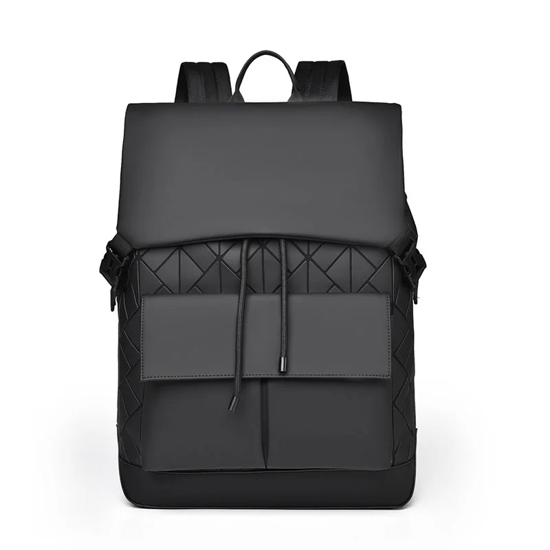 Guangzhou Fuliya Industry Co.,Ltd C-81159  Large-capacity business laptop backpack, water-resistant, laptop compartment, front magnetic pocket, breathable back panel, and luggage strap, with holographic laser elements - for commuting and travel.