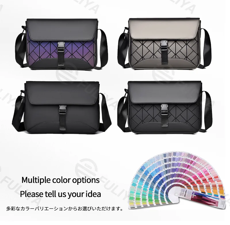 Guangzhou Fuliya Industry Co.,Ltd C-81162 Diamond-quilted crossbody bag, water-resistant, large capacity, snap buckle, adjustable buckle, and smooth zipper - multiple fabrics for casual, commuting, and daily use.