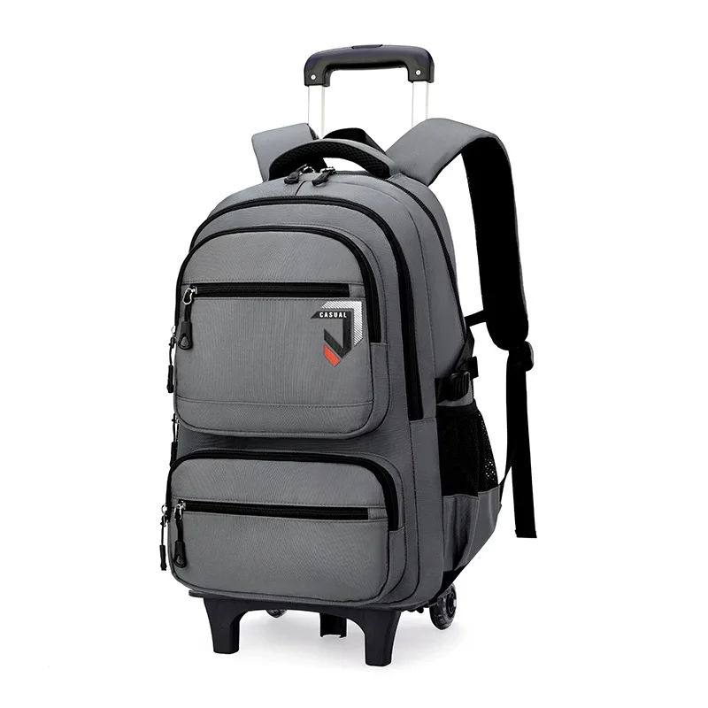 Guangzhou Fuliya Industry Co.,Ltd C-81166 Large-capacity trolley backpack, water-resistant, alloy 3-level handle and 6-wheel stair-climbing system - detachable for trolley, backpack, shoulder, or tote carry for students and travel.