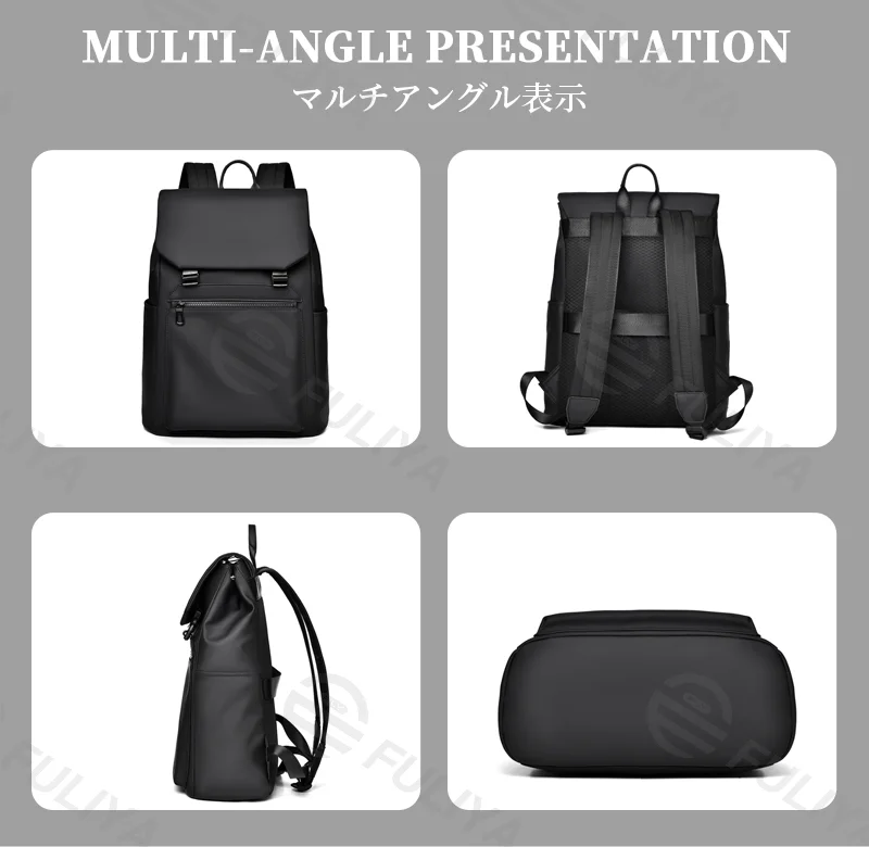 Guangzhou Fuliya Industry Co.,Ltd C-81167 Casual fashion backpack, water-resistant, large capacity, front zipper pocket, side pocket, adjustable buckle, and luggage strap - for commuting, travel, and outdoor.
