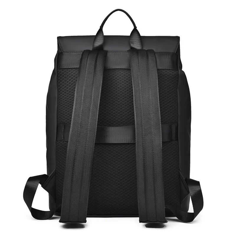 Guangzhou Fuliya Industry Co.,Ltd C-81168 Waterproof large-capacity travel laptop backpack, PU fabric, laptop compartment, zipper pocket, breathable mesh back panel, and luggage strap - for commuting, travel, and school.