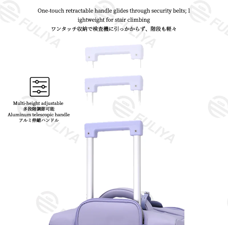 広州富麗雅実業有限会社 C-81169 超軽量キャリーバッグ、防水ナイロン、ワンタッチ収納アルミハンドル、USBポート、ダイヤルロック、静音スピナーホイール、乾湿分離収納、1:9開閉設計 - 機内持ち込み・短距離旅行に。