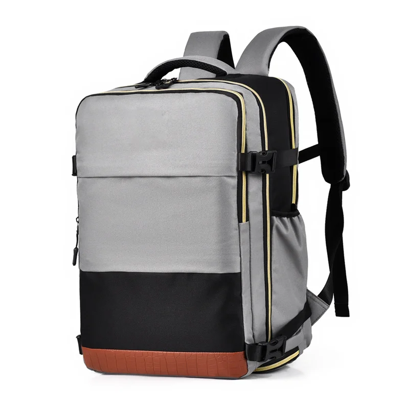 Guangzhou Fuliya Industry Co.,Ltd C-81171 Multi-functional backpack, water-resistant, large capacity, laptop compartment, shoe compartment, honeycomb breathable back panel, snap buckle, and smooth zipper - for school, travel, and daily use.