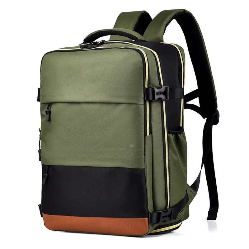 Guangzhou Fuliya Industry Co.,Ltd C-81171 Multi-functional backpack, water-resistant, large capacity, laptop compartment, shoe compartment, honeycomb breathable back panel, snap buckle, and smooth zipper - for school, travel, and daily use.