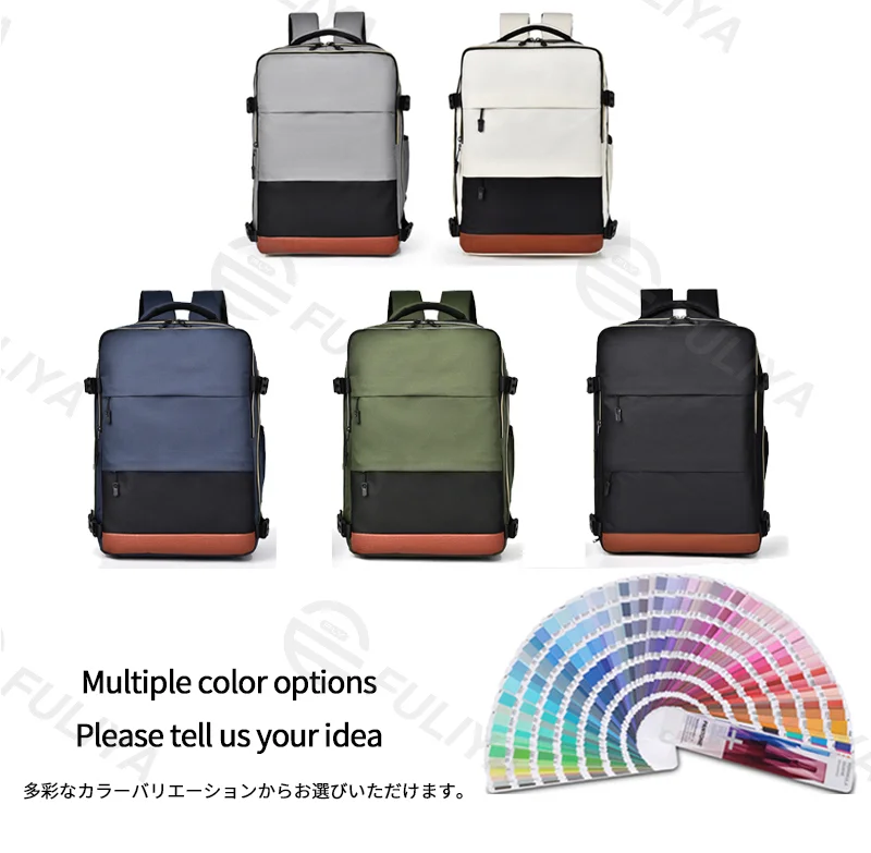 Guangzhou Fuliya Industry Co.,Ltd C-81171 Multi-functional backpack, water-resistant, large capacity, laptop compartment, shoe compartment, honeycomb breathable back panel, snap buckle, and smooth zipper - for school, travel, and daily use.