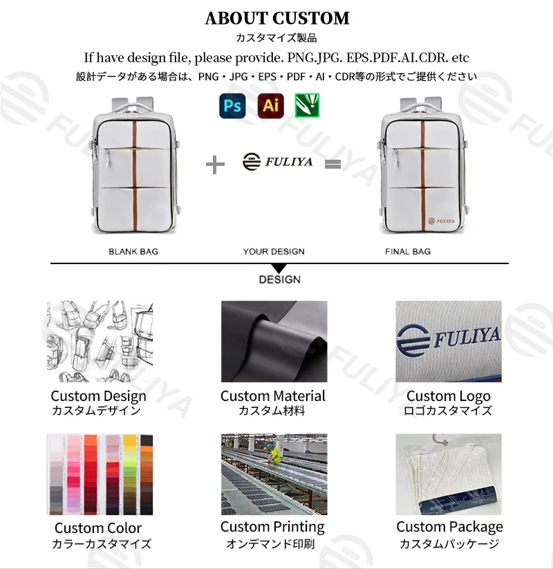 Guangzhou Fuliya Industry Co.,Ltd C-81173 Large-capacity waterproof travel backpack, dual 180° lay-flat compartments, laptop compartment, shoe compartment, honeycomb breathable back panel, and snap buckle - for commuting, travel, and school.