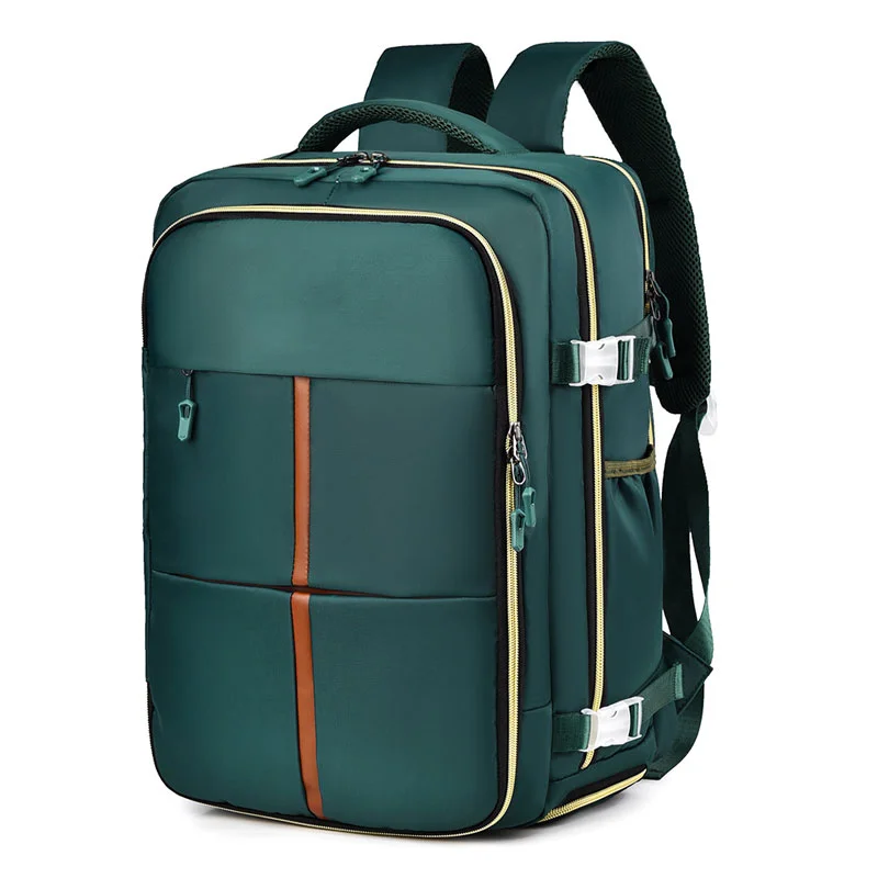 Guangzhou Fuliya Industry Co.,Ltd C-81174 Large-capacity waterproof travel backpack, dual 180° lay-flat compartments, laptop compartment, shoe compartment, honeycomb breathable back panel, and snap buckle - for commuting, travel, and school.