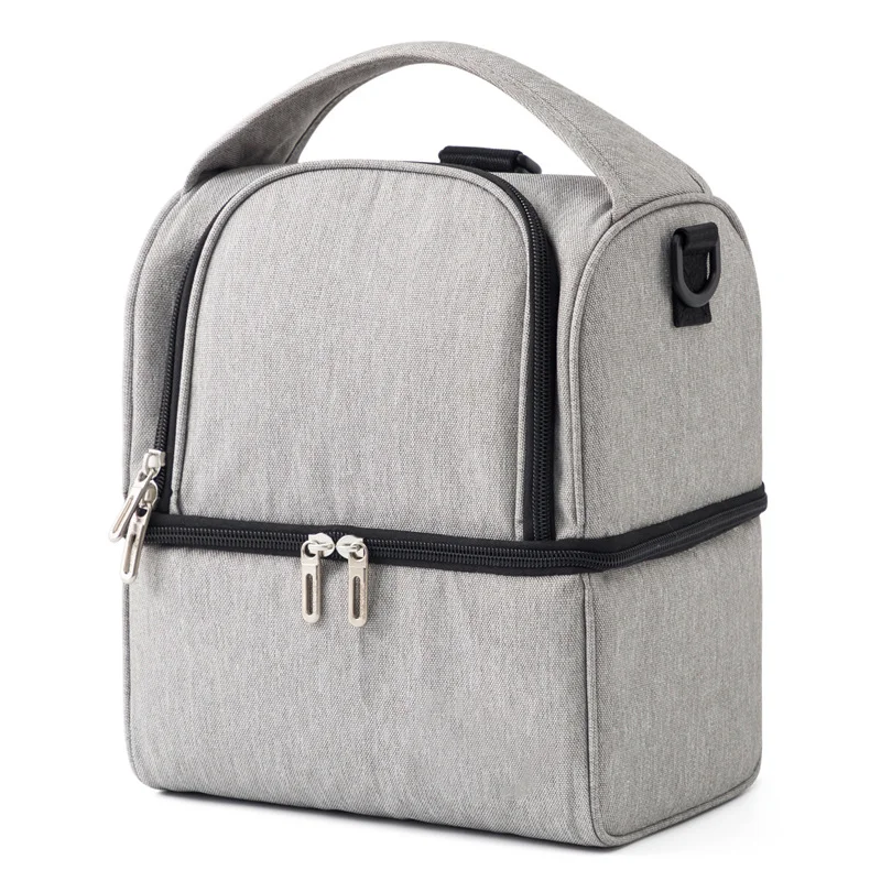 Guangzhou Fuliya Industry Co.,Ltd C-81175 Stylish breast milk cooler bag, water-resistant, dual-layer storage, insulated bottle layer, milk ice pack layer, detachable hook, and adjustable strap - shoulder, hand, or backpack carry for pumping and outings.