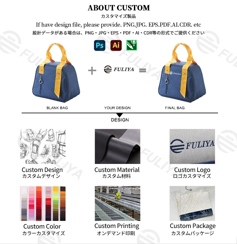 Guangzhou Fuliya Industry Co.,Ltd C-81176 Hand-carry insulated lunch bag, water-resistant, oil-resistant, no-wash foil lining, twin-zipper wide opening, front zipper pocket, and comfortable handle - for office, school, and outings.
