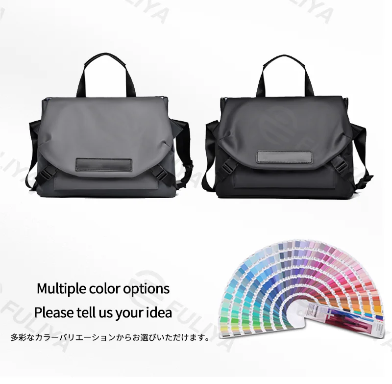 広州富麗雅実業有限会社 C-81179 メンズカジュアルショルダーバッグ、撥水・防傷、大容量多仕切り、前面マグネットポケット、背面ジッパーポケット、滑り止めショルダーパッド - 通勤・出張・旅行に。