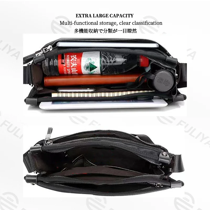 Guangzhou Fuliya Industry Co.,Ltd C-81180 Men's shoulder/crossbody bag, water-resistant Oxford fabric, large capacity, smooth zipper, non-slip shoulder pad, and adjustable buckle - for business, commuting, and daily use.