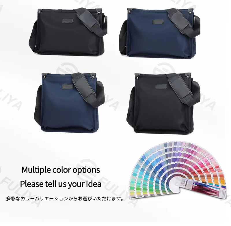 Guangzhou Fuliya Industry Co.,Ltd C-81180 Men's shoulder/crossbody bag, water-resistant Oxford fabric, large capacity, smooth zipper, non-slip shoulder pad, and adjustable buckle - for business, commuting, and daily use.