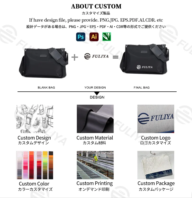 Guangzhou Fuliya Industry Co.,Ltd C-81180 Men's shoulder/crossbody bag, water-resistant Oxford fabric, large capacity, smooth zipper, non-slip shoulder pad, and adjustable buckle - for business, commuting, and daily use.