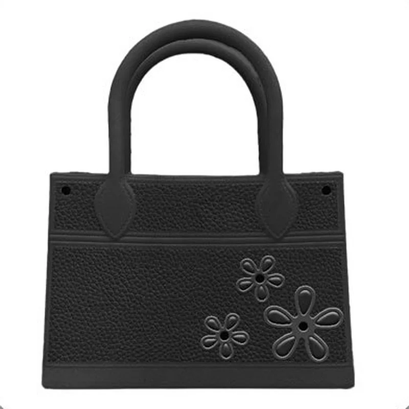 Guangzhou Fuliya Industry Co.,Ltd C-81186 EVA handbag, eco-friendly, waterproof and moisture-proof, ultra-strong and tear-resistant, with 3D decoration and DIY hole design for custom charms - for shopping, outdoor, and daily use.