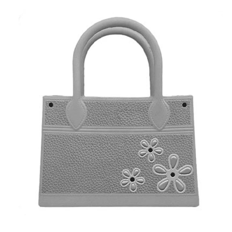Guangzhou Fuliya Industry Co.,Ltd C-81186 EVA handbag, eco-friendly, waterproof and moisture-proof, ultra-strong and tear-resistant, with 3D decoration and DIY hole design for custom charms - for shopping, outdoor, and daily use.