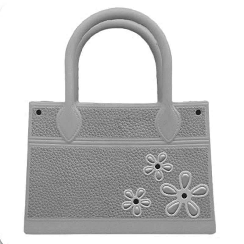 Guangzhou Fuliya Industry Co.,Ltd C-81186 EVA handbag, eco-friendly, waterproof and moisture-proof, ultra-strong and tear-resistant, with 3D decoration and DIY hole design for custom charms - for shopping, outdoor, and daily use.