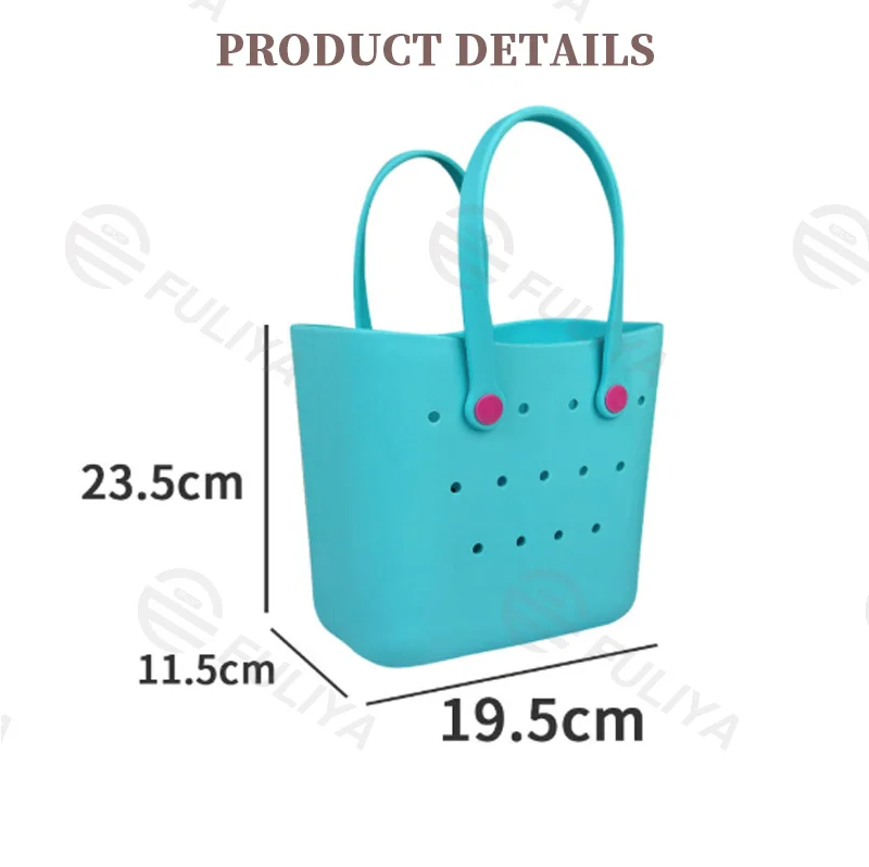 Guangzhou Fuliya Industry Co.,Ltd C-81188 EVA beach tote bag, eco-friendly, waterproof and moisture-proof, extra-large capacity and ultra-lightweight, with 3D cartoon badges and DIY customization - for kids, beach, outdoor, and daily use.