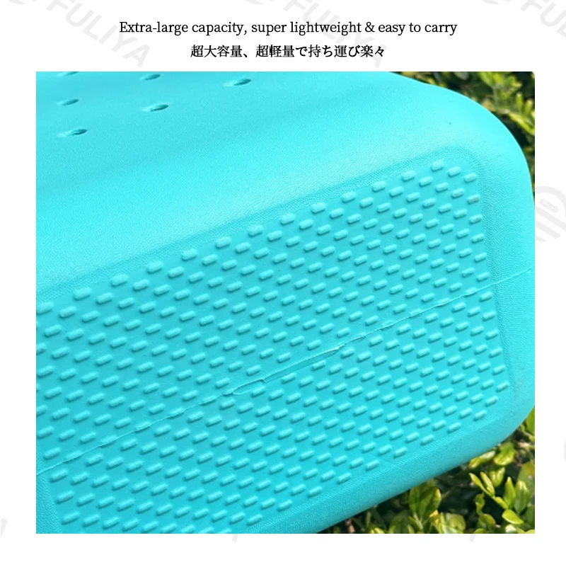 Guangzhou Fuliya Industry Co.,Ltd C-81188 EVA beach tote bag, eco-friendly, waterproof and moisture-proof, extra-large capacity and ultra-lightweight, with 3D cartoon badges and DIY customization - for kids, beach, outdoor, and daily use.