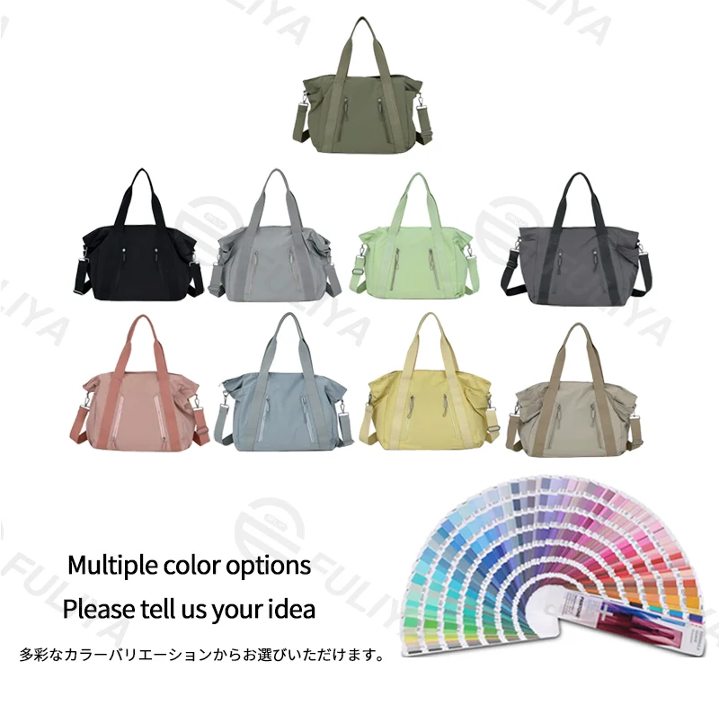 Guangzhou Fuliya Industry Co.,Ltd C-81192 Korean-style casual shoulder bag, water-resistant nylon, large capacity, front/side pockets, detachable hook, and adjustable strap - hand, shoulder, or crossbody carry for travel, outings, and daily use.
