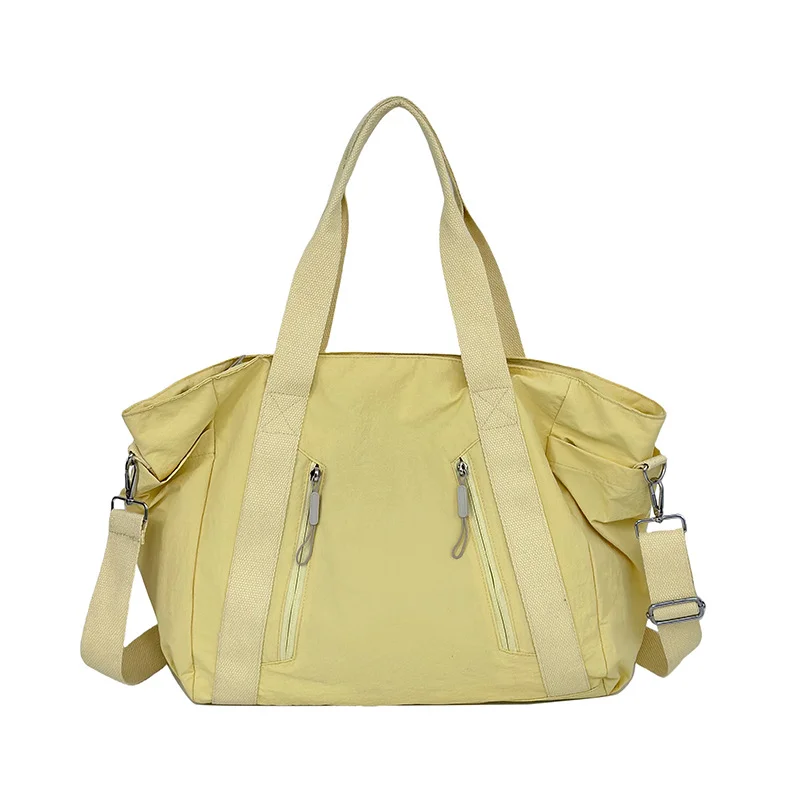 Guangzhou Fuliya Industry Co.,Ltd C-81192 Korean-style casual shoulder bag, water-resistant nylon, large capacity, front/side pockets, detachable hook, and adjustable strap - hand, shoulder, or crossbody carry for travel, outings, and daily use.
