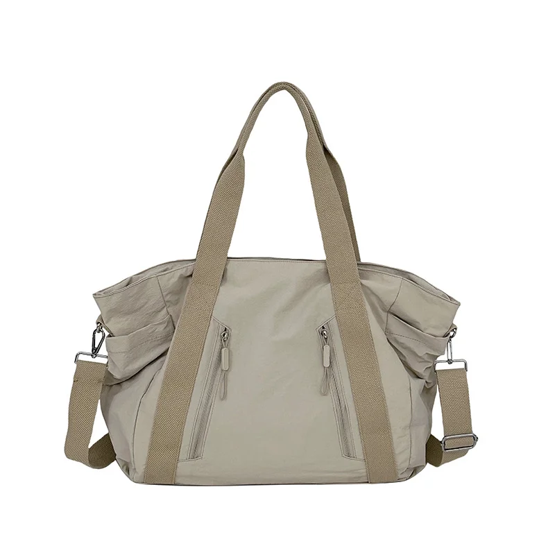 Guangzhou Fuliya Industry Co.,Ltd C-81192 Korean-style casual shoulder bag, water-resistant nylon, large capacity, front/side pockets, detachable hook, and adjustable strap - hand, shoulder, or crossbody carry for travel, outings, and daily use.
