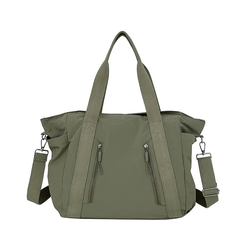 Guangzhou Fuliya Industry Co.,Ltd C-81192 Korean-style casual shoulder bag, water-resistant nylon, large capacity, front/side pockets, detachable hook, and adjustable strap - hand, shoulder, or crossbody carry for travel, outings, and daily use.