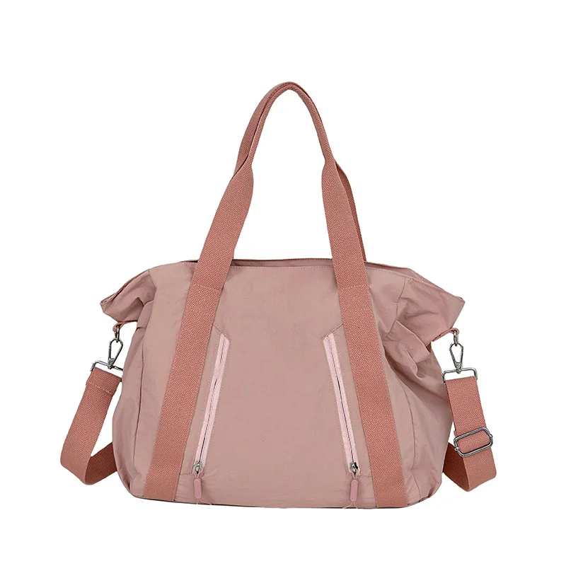 Guangzhou Fuliya Industry Co.,Ltd C-81192 Korean-style casual shoulder bag, water-resistant nylon, large capacity, front/side pockets, detachable hook, and adjustable strap - hand, shoulder, or crossbody carry for travel, outings, and daily use.