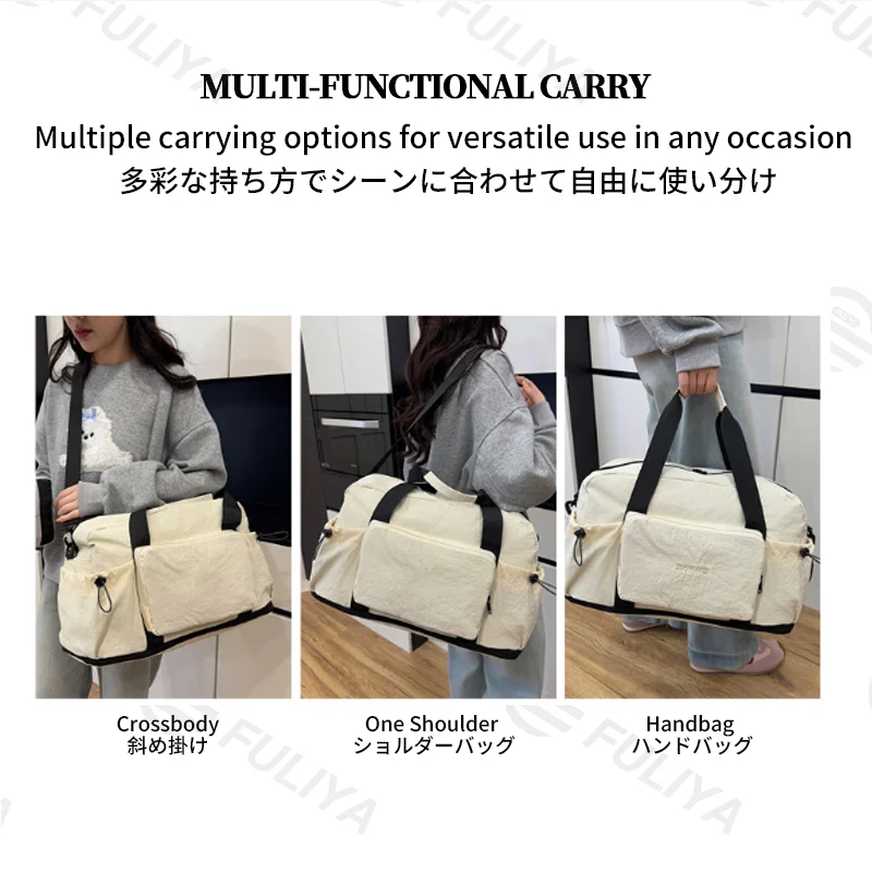 広州富麗雅実業有限会社 C-81193 折りたたみジム旅行バッグ、乾湿分離、大容量多ポケット、調節ストラップ、スーツケース固定ストラップ - 手提げ・肩掛け・斜め掛け、フィットネス・旅行・デイリーに。