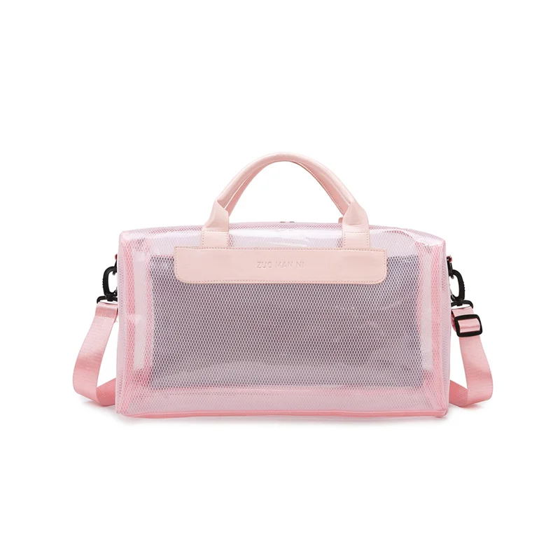 Guangzhou Fuliya Industry Co.,Ltd C-81196 PVC transparent storage bag, waterproof and lightweight, large capacity, detachable hook, adjustable strap, and wet/dry pocket - for outdoor, travel, swimming, and gym.