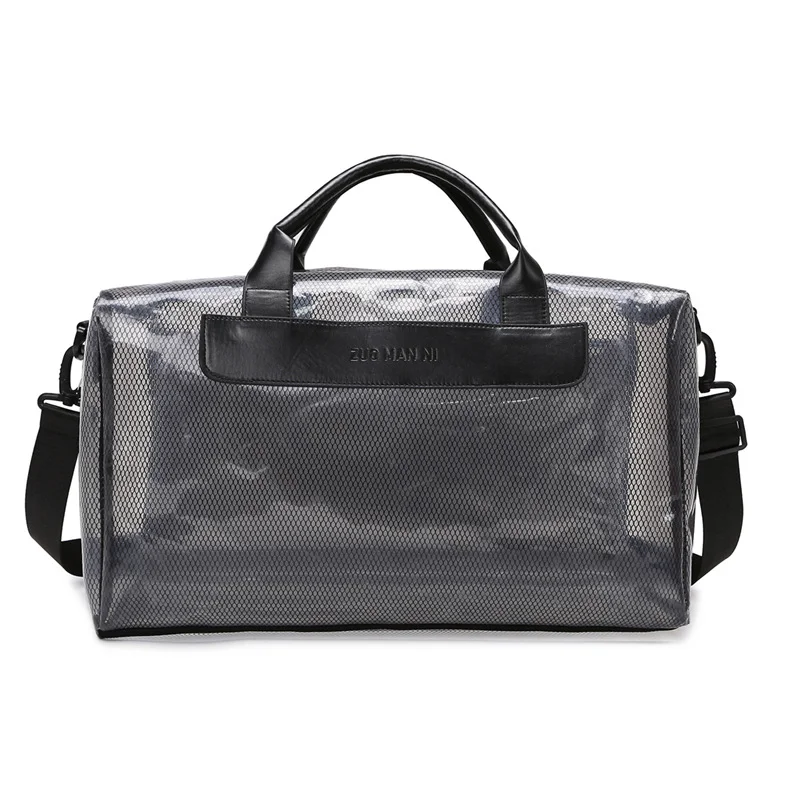 Guangzhou Fuliya Industry Co.,Ltd C-81196 PVC transparent storage bag, waterproof and lightweight, large capacity, detachable hook, adjustable strap, and wet/dry pocket - for outdoor, travel, swimming, and gym.
