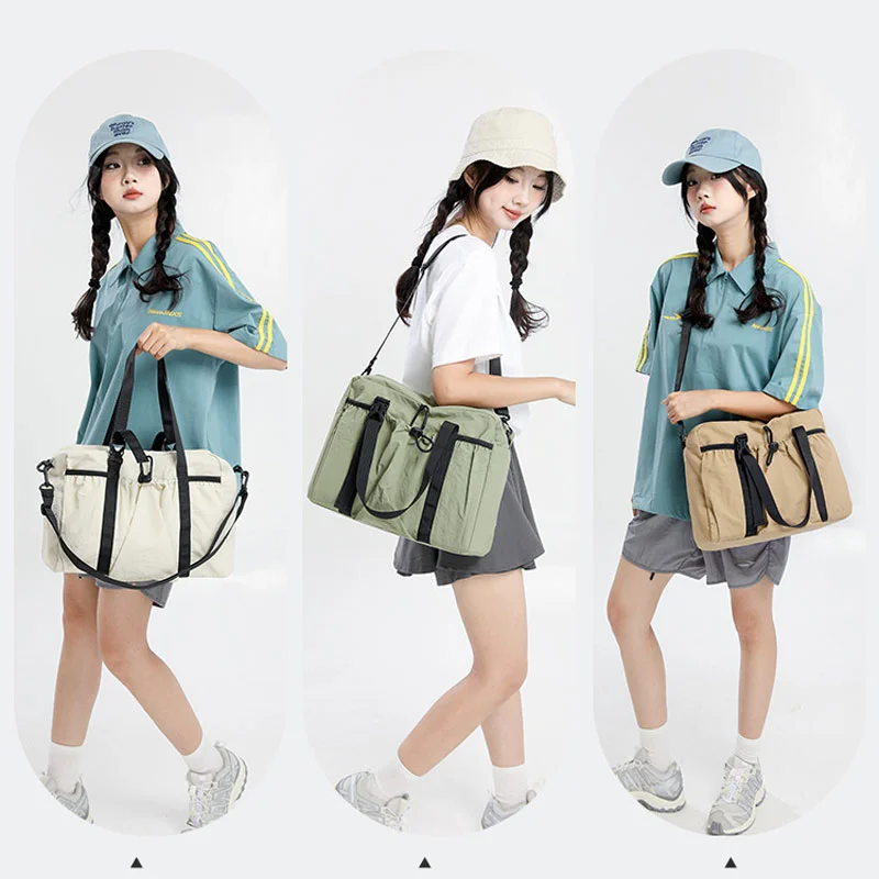 Guangzhou Fuliya Industry Co.,Ltd C-81198 Large-capacity shoulder bag, water-resistant, lightweight, drawstring closure, comfortable handle, and adjustable strap - hand, shoulder, or crossbody carry for commuting, shopping, gym, and outdoor.
