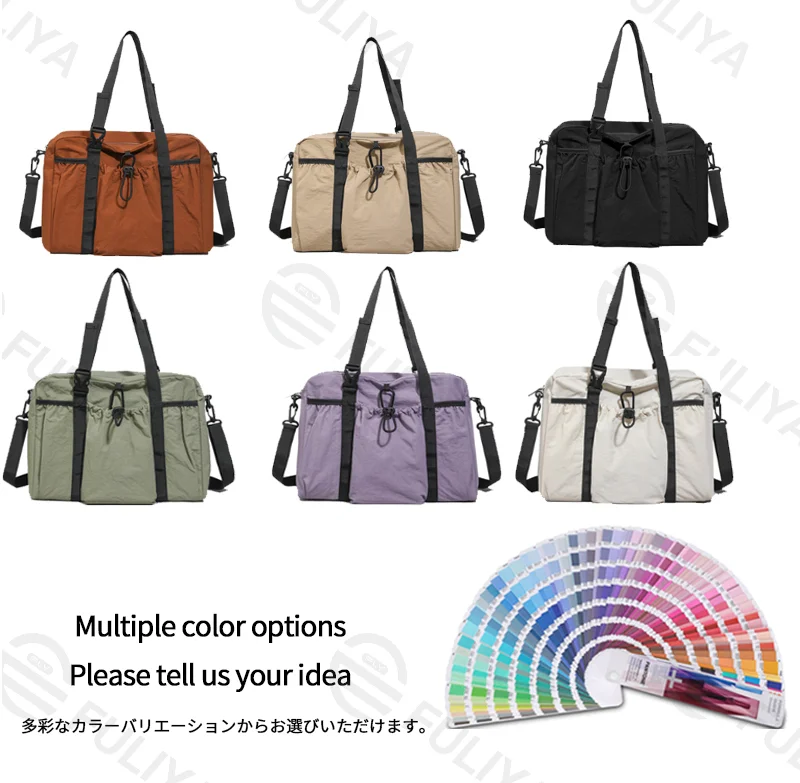 Guangzhou Fuliya Industry Co.,Ltd C-81198 Large-capacity shoulder bag, water-resistant, lightweight, drawstring closure, comfortable handle, and adjustable strap - hand, shoulder, or crossbody carry for commuting, shopping, gym, and outdoor.