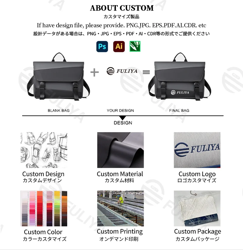 Guangzhou Fuliya Industry Co.,Ltd C-81205 Minimalist commuter shoulder bag, water-resistant and scratch-resistant, multi-layer large capacity, reinforced shoulder strap and comfortable handle, front and back zipper pockets - for daily use and travel.