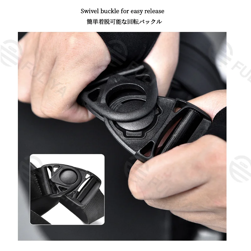 Guangzhou Fuliya Industry Co.,Ltd C-81207 Lightweight waterproof men's crossbody bag, multi-compartment storage, swivel quick-release buckle, adjustable strap and comfortable handle - wear as chest or crossbody for commuting, cycling, and sports.