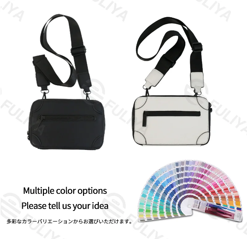 Guangzhou Fuliya Industry Co.,Ltd C-81213 Korean-style men's mini box bag, crossbody, smooth zipper, metal hardware, adjustable strap, and detachable pouch - for daily and casual use.