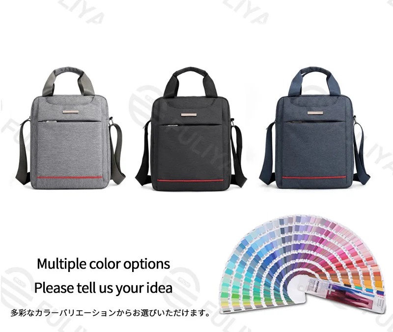 Guangzhou Fuliya Industry Co.,Ltd C-81214 Minimalist men's hand/crossbody bag, water-repellent and wear-resistant fabric, multi-layer large capacity, comfortable handle, soft shoulder strap, and metal hardware - for business commuting and daily use.
