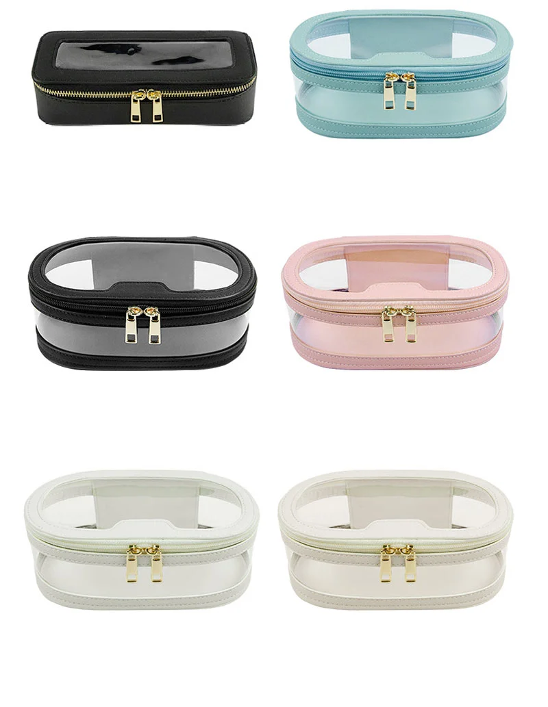 Guangzhou Fuliya Industry Co.,Ltd C-81219 PVC clear-window makeup bag, waterproof and easy to clean, multiple sizes, portable handle - for travel and daily storage.