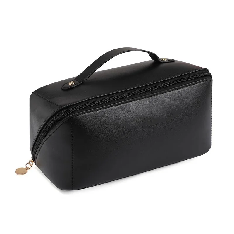 Guangzhou Fuliya Industry Co.,Ltd C-81221 PU leather makeup bag, water-resistant fabric, large capacity with compartments, reinforced handle and smooth zipper - portable for travel and daily use.